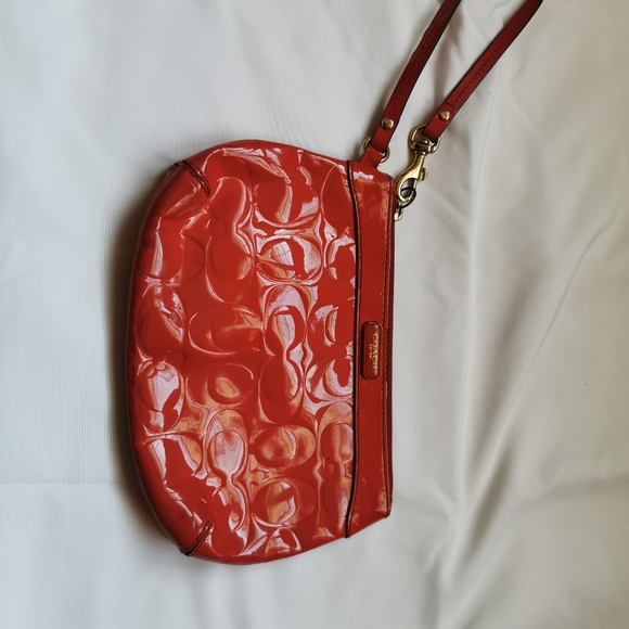 Coach Coral/Salmon Wristlet - Picture 2 of 5